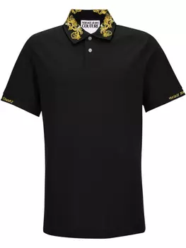 Рубашка поло с узором Barocco Versace Jeans Couture, черный
