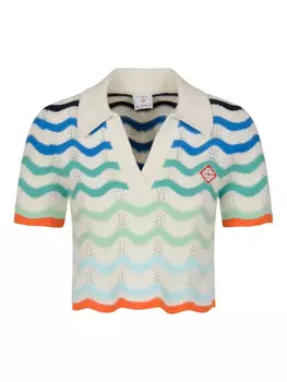 Рубашка поло с узором Casablanca, белый