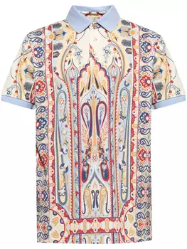 Рубашка поло с узором пейсли ETRO, синий