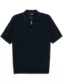 Рубашка поло с узором Stefano Ricci, синий