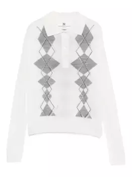 Рубашка поло с узором в ромб Ermanno Scervino, белый