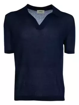 Рубашка поло с V-образным вырезом и короткими рукавами A PAPER KID, синий