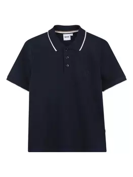 Рубашка поло с вышитым логотипом BOSS Kidswear, синий