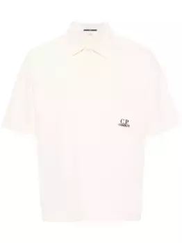 Рубашка поло с вышитым логотипом C.P. Company, нейтральный