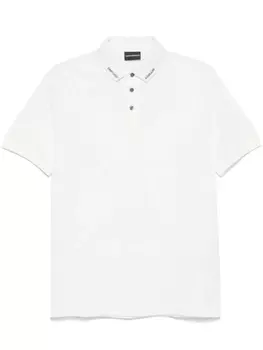 Рубашка поло с вышитым логотипом Emporio Armani, белый