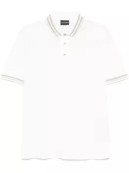 Рубашка поло с вышитым логотипом Emporio Armani, белый