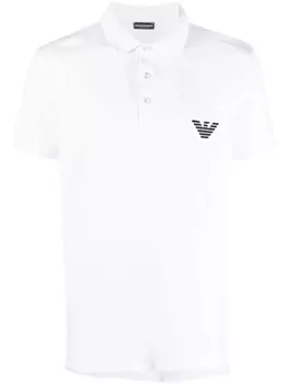 Рубашка поло с вышитым логотипом Emporio Armani, белый