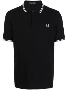 Рубашка поло с вышитым логотипом Fred Perry, черный