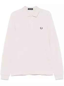 Рубашка поло с вышитым логотипом Fred Perry, нейтральный цвет