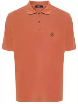 Рубашка поло с вышитым логотипом Herno, оранжевый