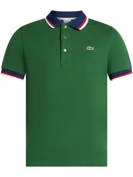Рубашка поло с вышитым логотипом и полосками Lacoste, зеленый