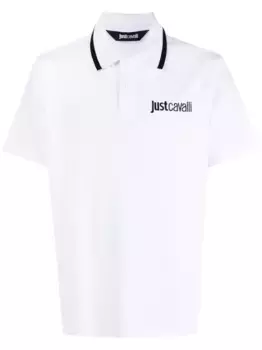 Рубашка поло с вышитым логотипом Just Cavalli, белый