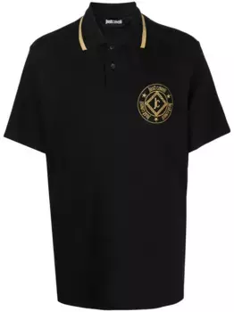 Рубашка поло с вышитым логотипом Just Cavalli, черный