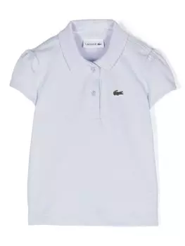 Рубашка поло с вышитым логотипом Lacoste Kids, синий