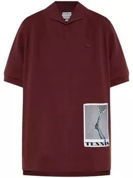 Рубашка поло с вышитым логотипом Lacoste, красный