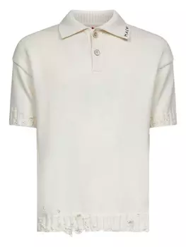 Рубашка поло с вышитым логотипом Marni, нейтральный