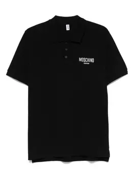 Рубашка поло с вышитым логотипом Moschino, черный