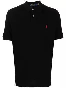 Рубашка поло с вышитым логотипом Polo Ralph Lauren, черный