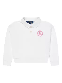 Рубашка поло с вышитым логотипом POLO RALPH LAUREN KIDS, белый