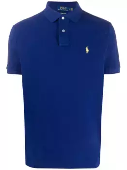 Рубашка поло с вышитым логотипом POLO RALPH LAUREN, синий