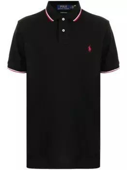 Рубашка поло с вышитым логотипом POLO RALPH LAUREN, черный