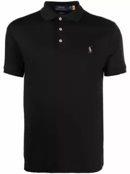 Рубашка-поло с вышитым логотипом POLO RALPH LAUREN, черный