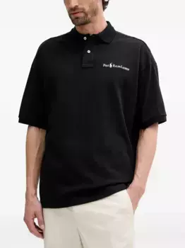 Рубашка поло с вышитым логотипом POLO RALPH LAUREN, черный