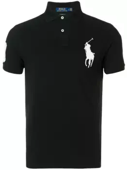 Рубашка-поло с вышитым логотипом POLO RALPH LAUREN, черный