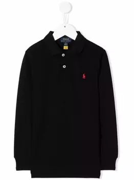 Рубашка поло с вышитым логотипом Ralph Lauren Kids, черный