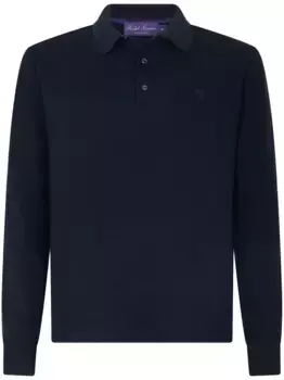 Рубашка поло с вышитым логотипом Ralph Lauren Purple Label, синий
