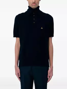 Рубашка поло с вышитыми сферами Vivienne Westwood, черный