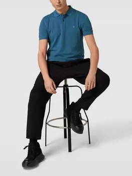 Рубашка-поло с вышивкой этикеток Christian Berg, цвет морской волны