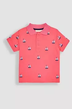 Рубашка-Поло с вышивкой Jojo Maman Bb, розовый