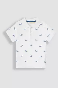 Рубашка-Поло с вышивкой Jojo Maman Bb, белый