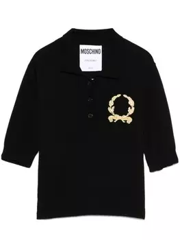 Рубашка поло с вышивкой Moschino, черный