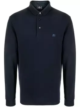 Рубашка поло с вышивкой Pegaso ETRO, синий