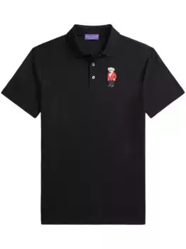 Рубашка поло с вышивкой Polo Bear Ralph Lauren Purple Label, черный