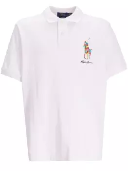 Рубашка поло с вышивкой Polo Pony Polo Ralph Lauren, белый