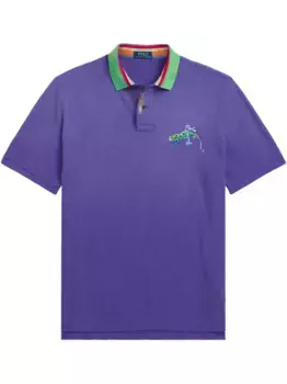 Рубашка поло с вышивкой POLO RALPH LAUREN, фиолетовый