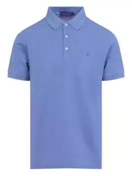 Рубашка поло с вышивкой Ralph Lauren Purple Label, синий