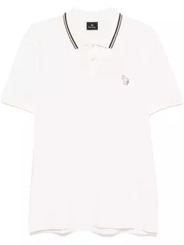 Рубашка поло с вышивкой «Зебра» от PS Paul Smith, белый