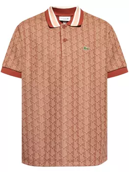 Рубашка поло с жаккардовым узором Lacoste, оранжевый