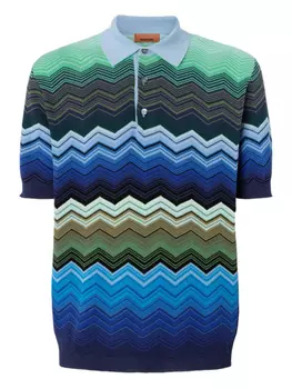 Рубашка-поло с зигзагообразным узором Missoni, синий