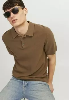Рубашка поло SANDRI Jack & Jones PREMIUM, коричневый