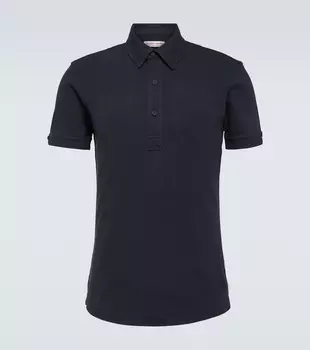 Рубашка-поло sebastian из хлопкового пике Orlebar Brown, синий