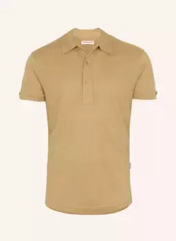 Рубашка-поло sebastian linen Orlebar Brown, коричневый