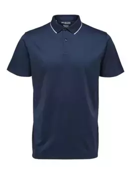 Рубашка-поло SELECTED HOMME "SLHLEROY COOLMAX SS POLO NOOS", синий