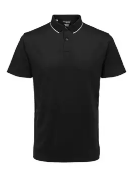 Рубашка-поло SELECTED HOMME "SLHLEROY COOLMAX SS POLO NOOS", черный