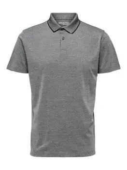 Рубашка-поло SELECTED HOMME "SLHLEROY COOLMAX SS POLO NOOS", серый