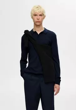 Рубашка поло Selected Homme, темно-синий